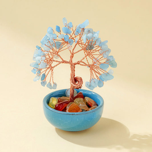 Aquamarine Feng Shui Tree | Crystal Tree for Calm & Communicatio
