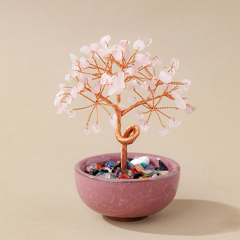Rose Quartz Feng Shui Tree | Crystal Tree for Relationships & Self-Love