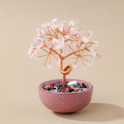 Rose Quartz Feng Shui Tree | Crystal Tree for Relationships & Self-Love