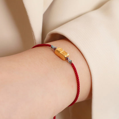 Red String Bracelet｜S925 Silver Gold Ingot Vajra Lucky Ball Dragon Design