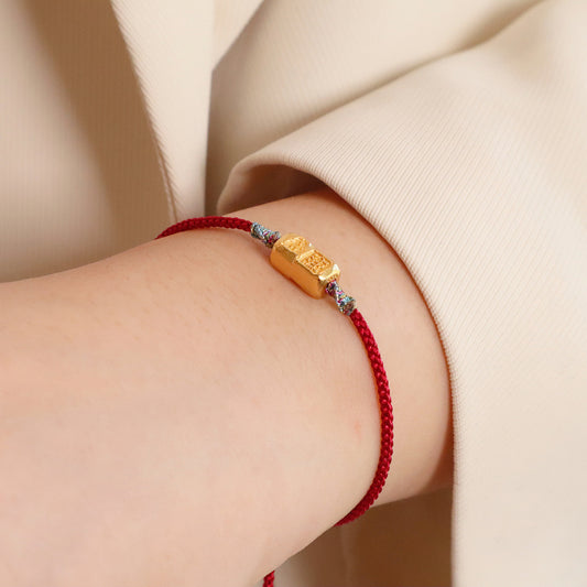 Red String Bracelet｜S925 Silver Gold Ingot Vajra Lucky Ball Dragon Design