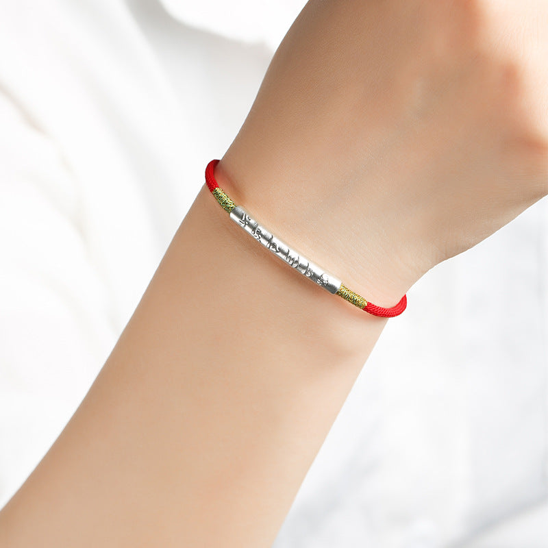 Red String Bracelet｜Tibetan Buddhist Handmade Mani Mantra Lucky Charm