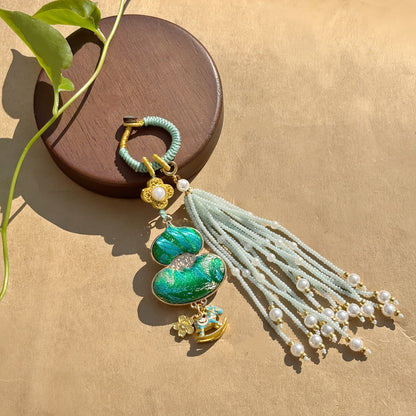Double-Sided Gourd Charm | Chinese Embroidery Song Jin Talisman for Fortune & Protection