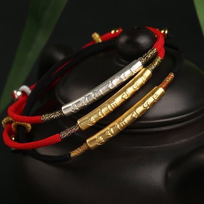 Red String Bracelet｜Tibetan Buddhist Handmade Mani Mantra Lucky Charm