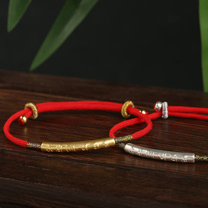 Red String Bracelet｜Tibetan Buddhist Handmade Mani Mantra Lucky Charm