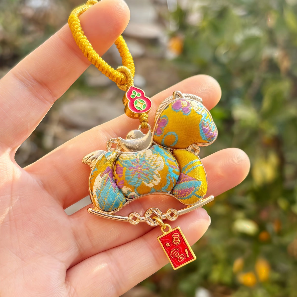 Double-Sided Horse Charm | Chinese Embroidery Song Jin Charm for Success & Speed in 2026 Year of the Horse