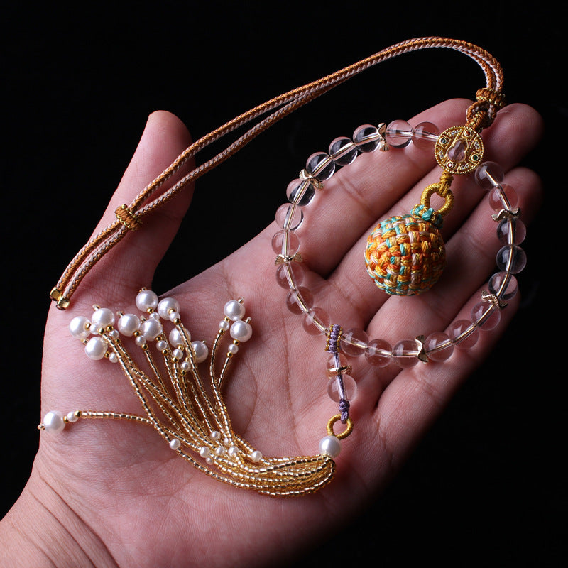 Wish-Fulfilling Sphere in Crystal Bead Halo | Song Jin Embroidery Orb Charm