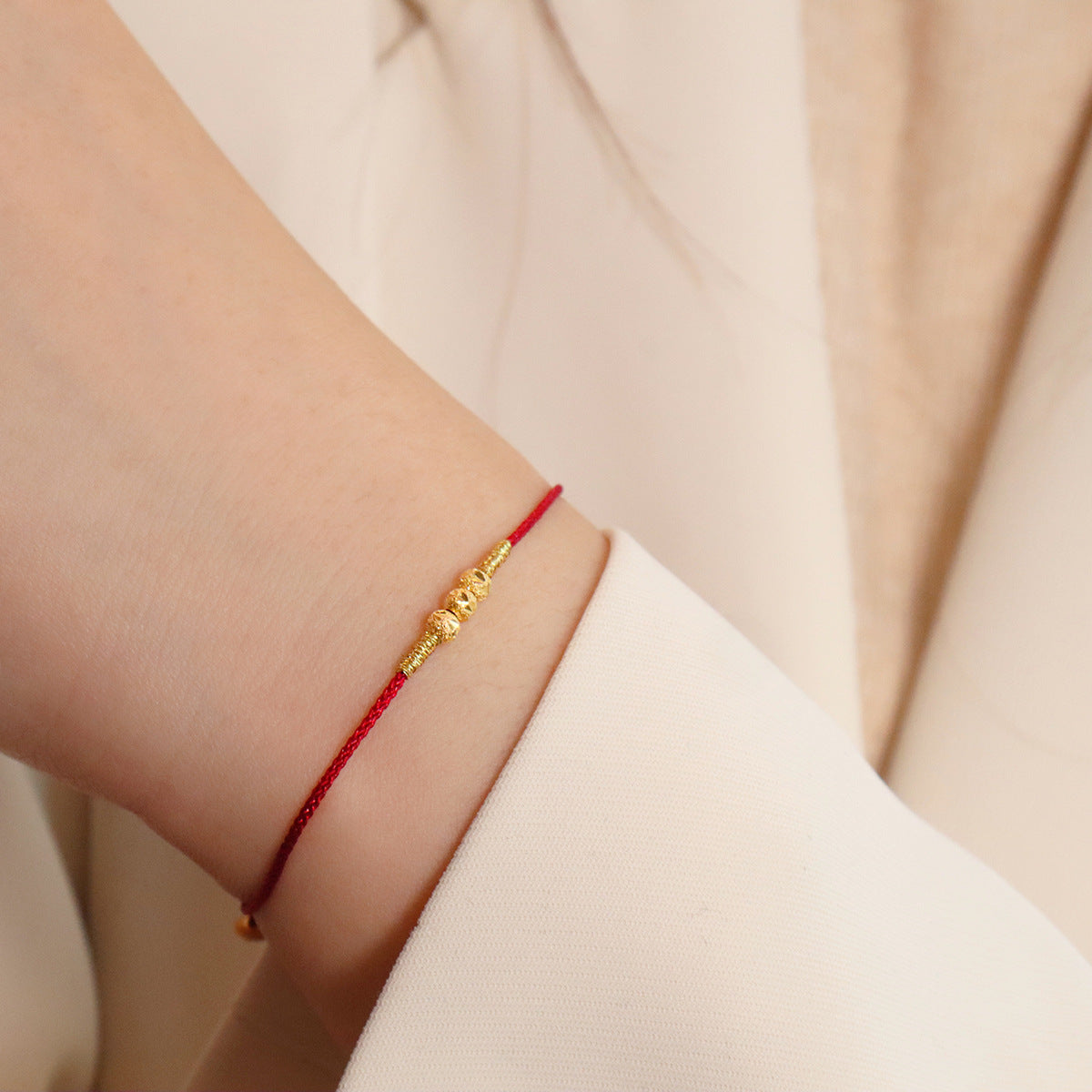 Red String Bracelet｜S925 Silver Gold Ingot Vajra Lucky Ball Dragon Design