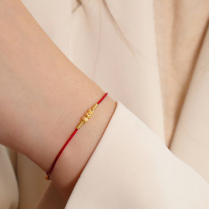 Red String Bracelet｜S925 Silver Gold Ingot Vajra Lucky Ball Dragon Design