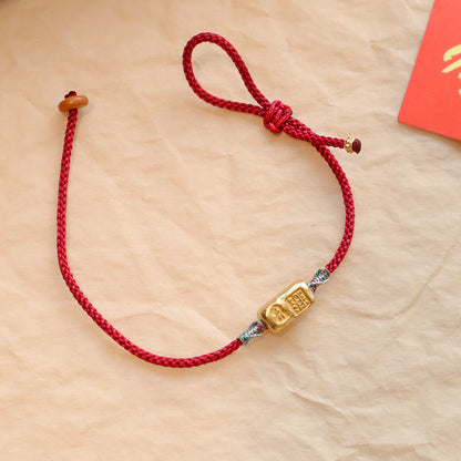 Red String Bracelet｜S925 Silver Gold Ingot Vajra Lucky Ball Dragon Design