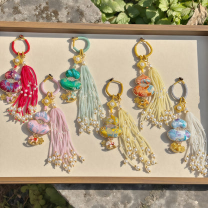Double-Sided Gourd Charm | Chinese Embroidery Song Jin Talisman for Fortune & Protection