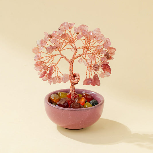 Love & Harmony - Rose Quartz Feng Shui Tree | Crystal Tree for Unconditional Love