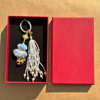 Double-Sided Gourd Charm | Chinese Embroidery Song Jin Talisman for Fortune & Protection