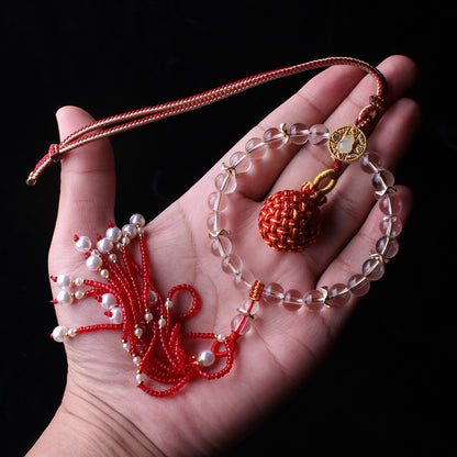 Wish-Fulfilling Sphere in Crystal Bead Halo | Song Jin Embroidery Orb Charm