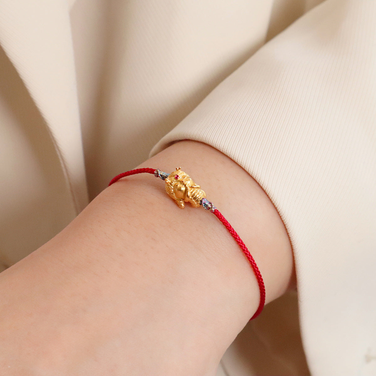 Red String Bracelet｜S925 Silver Gold Ingot Vajra Lucky Ball Dragon Design
