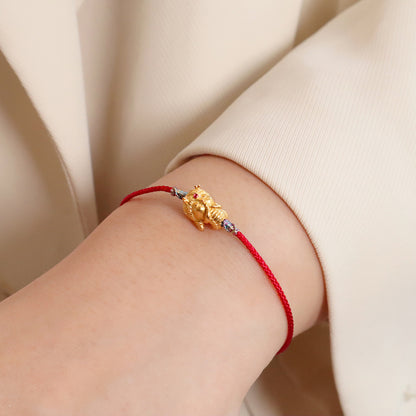 Red String Bracelet｜S925 Silver Gold Ingot Vajra Lucky Ball Dragon Design