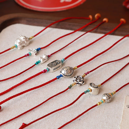 Red String Bracelet｜S925 Silver Pi Xiu Lucky Cat Lotus Ornaments