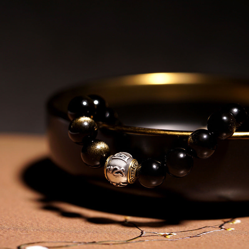 12 Zodiac Bracelet｜Black Obsidian Buddha Protection