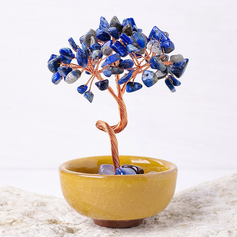 Lapis Lazuli Feng Shui Tree for Leadership | Authority & Decision Making Crystal Tree