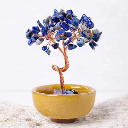 Lapis Lazuli Feng Shui Tree for Leadership | Authority & Decision Making Crystal Tree