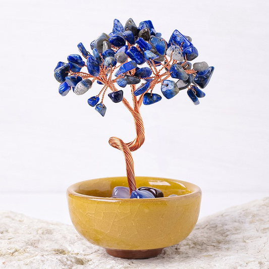 Lapis Lazuli Feng Shui Tree for Leadership | Authority & Decision Making Crystal Tree