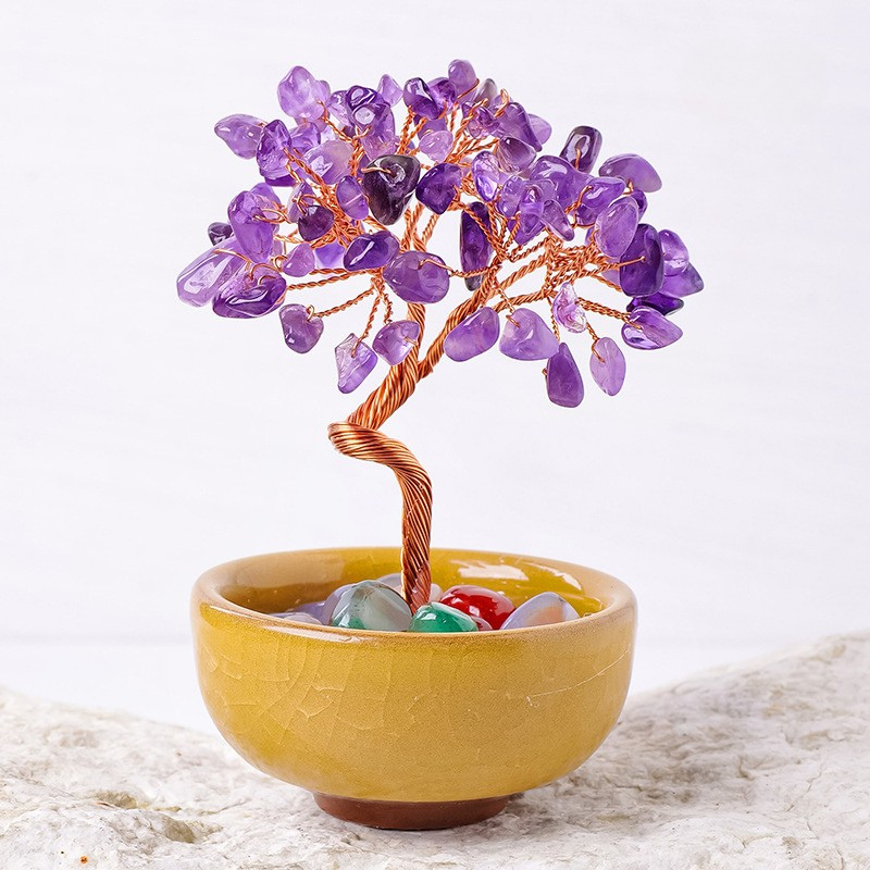 Amethyst Feng Shui Tree | Crystal Tree for Exam Success & Concentration