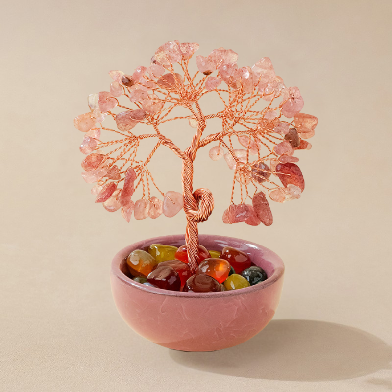 Love & Harmony - Rose Quartz Feng Shui Tree | Crystal Tree for Unconditional Love