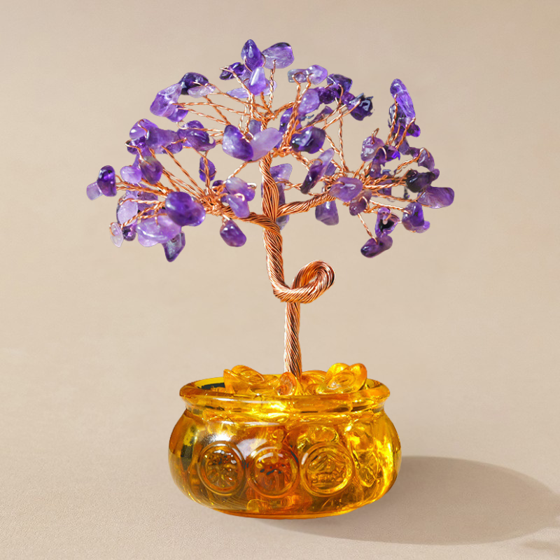 Amethyst Feng Shui Tree For Wisdom - Focus & Study Planter