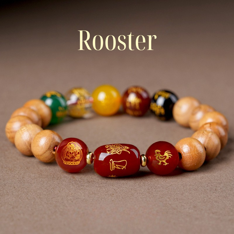12 Zodiac Bracelet｜Peach Wood Wealth God & Buddha Protection