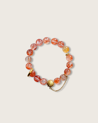 Blazing Sun, Red Inclusion Quartz Bracelet for Success & Confidence