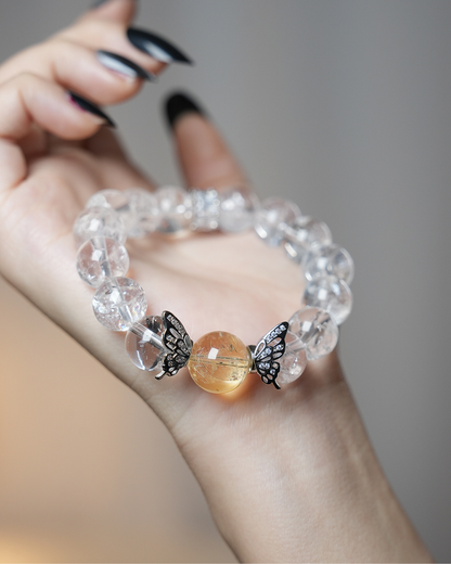 Pure White Bride, White & Yellow Azeztulite Bracelet for Purity & Confidence