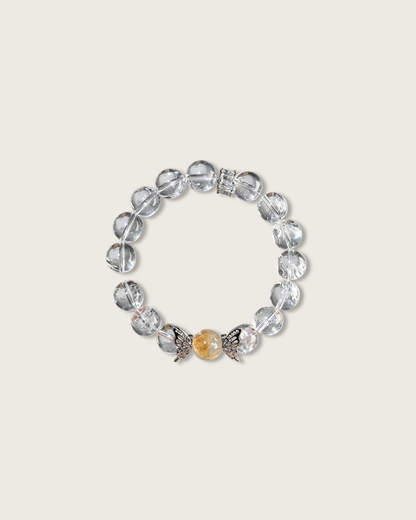 Pure White Bride, White & Yellow Azeztulite Bracelet for Purity & Confidence
