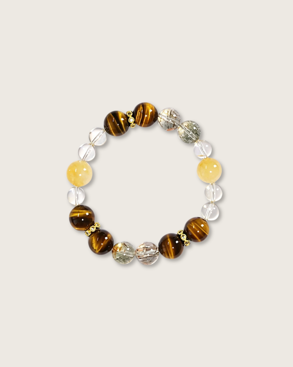 Wealth King, Tiger Eye & Black Gold Super Seven Bracelet, Attract Wealth