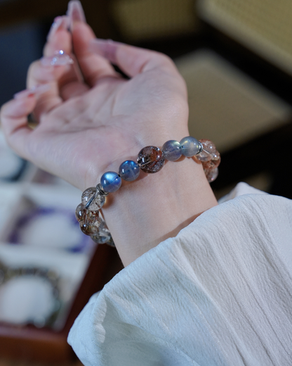 Ancient Dynasty Reverie, Black Gold Super Seven & Moonstone Bracelet