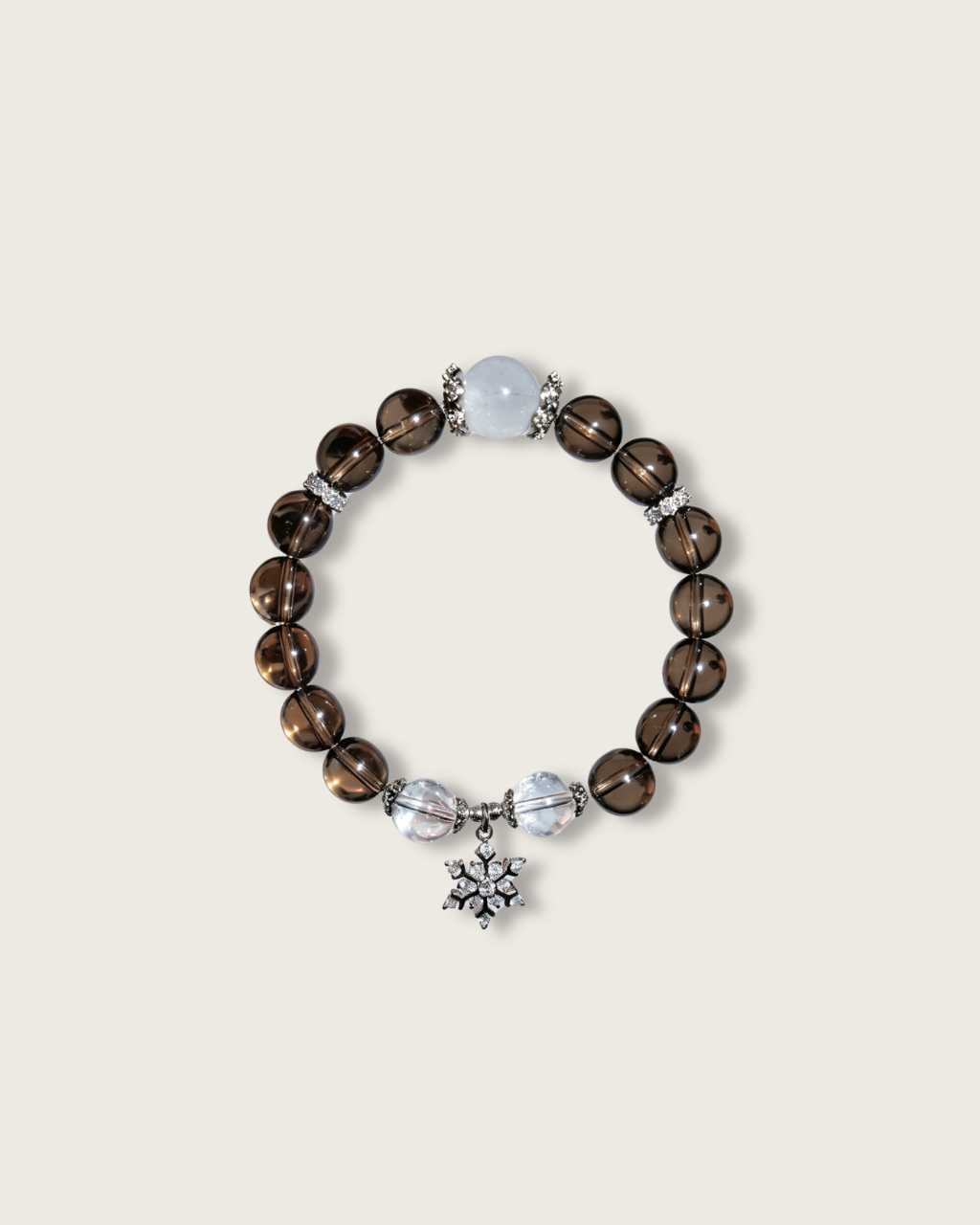 Frost Snow Elf, Smoky Quartz Bracelet for Stability & Balance