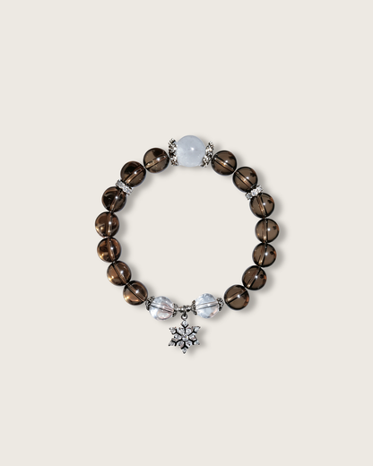 Frost Snow Elf, Smoky Quartz Bracelet for Stability & Balance