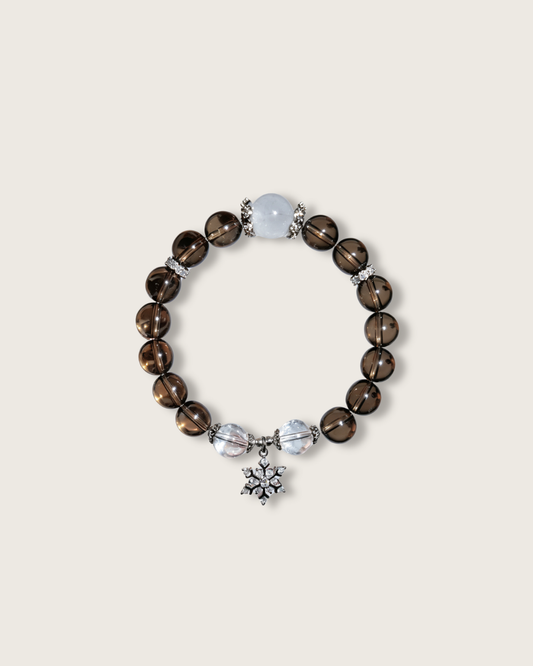 Frost Snow Elf, Smoky Quartz Bracelet for Stability & Balance